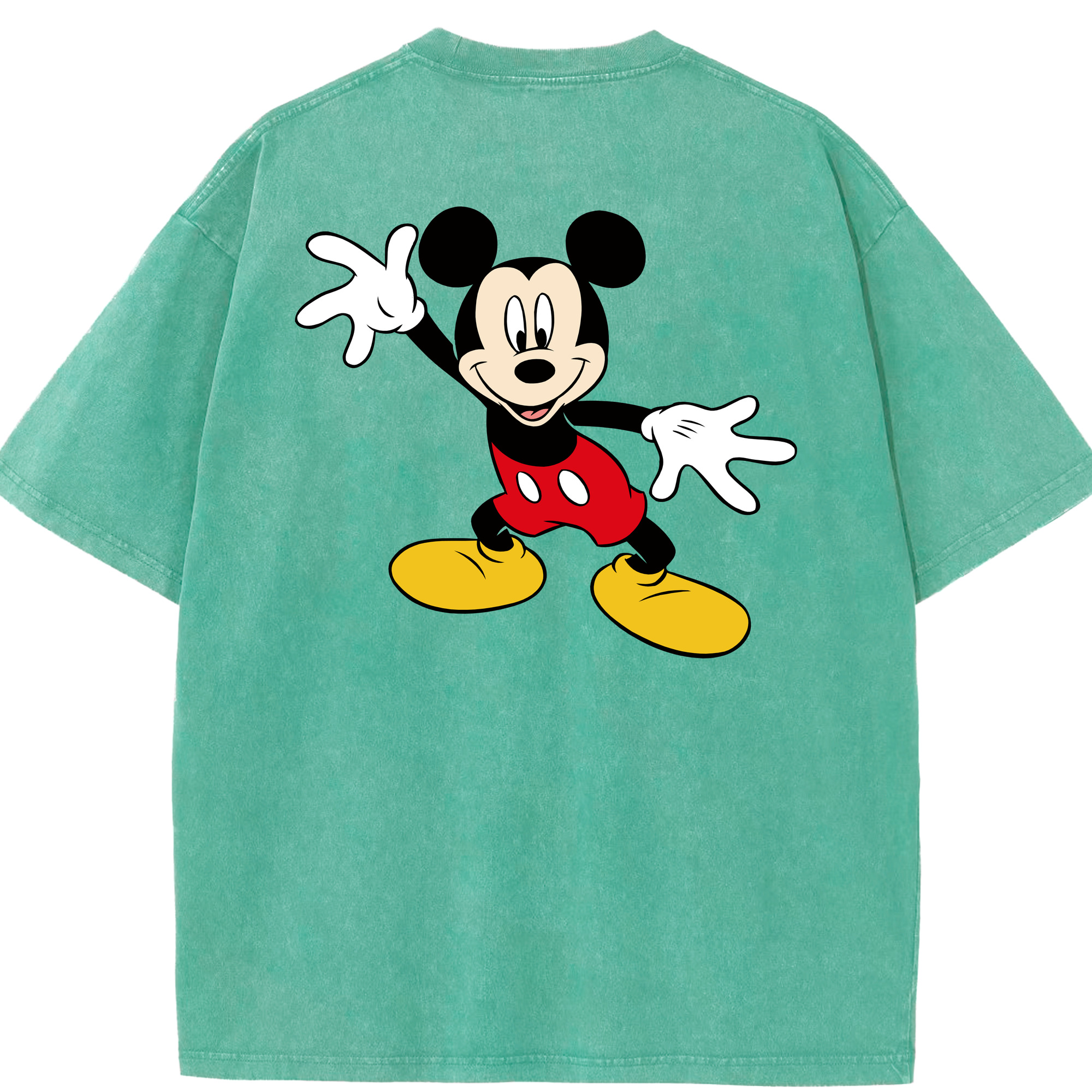（画像用） ミッキーマウス Mickey Mouse 綿100% ヴィンテージ風 半袖Tシャツ（背面プリント）